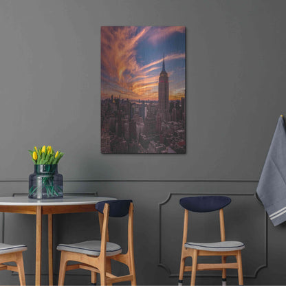 Luxe Metal Art '9-11 New York Sunset' by Bruce Getty, Metal Wall Art,24x36