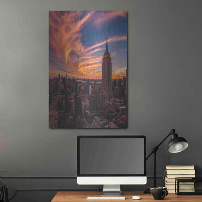 Luxe Metal Art '9-11 New York Sunset' by Bruce Getty, Metal Wall Art,24x36