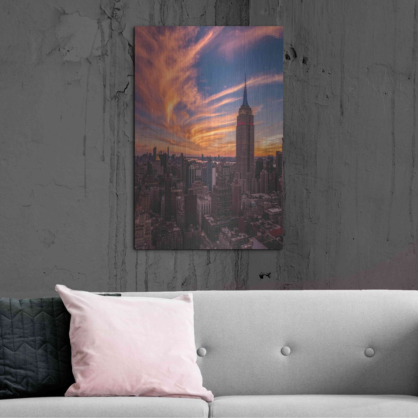 Luxe Metal Art '9-11 New York Sunset' by Bruce Getty, Metal Wall Art,24x36