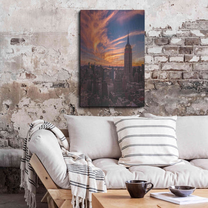 Luxe Metal Art '9-11 New York Sunset' by Bruce Getty, Metal Wall Art,24x36