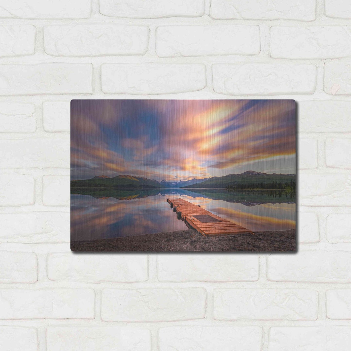 Luxe Metal Art 'Alaska Lodge' by Bruce Getty, Metal Wall Art,16x12