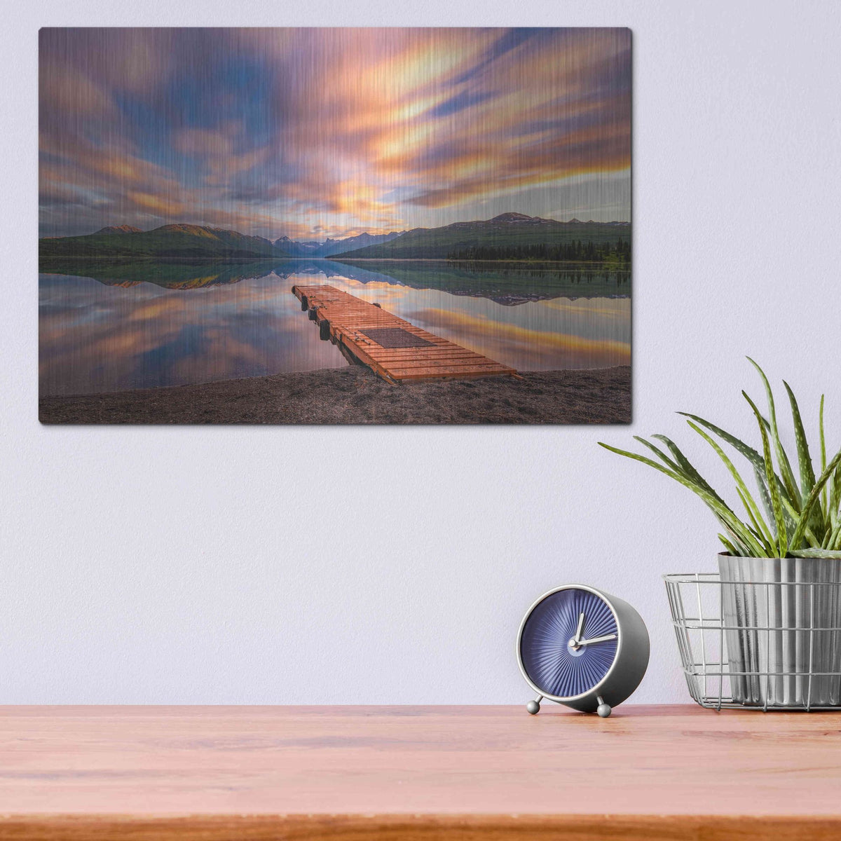 Luxe Metal Art 'Alaska Lodge' by Bruce Getty, Metal Wall Art,16x12