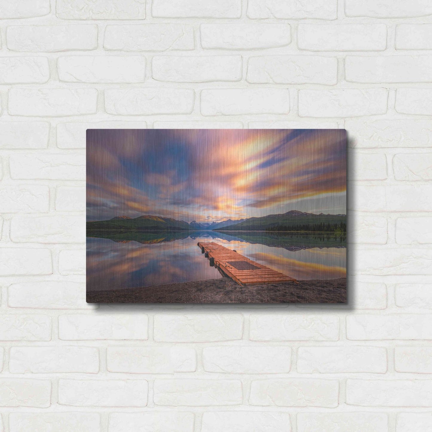 Luxe Metal Art 'Alaska Lodge' by Bruce Getty, Metal Wall Art,24x16