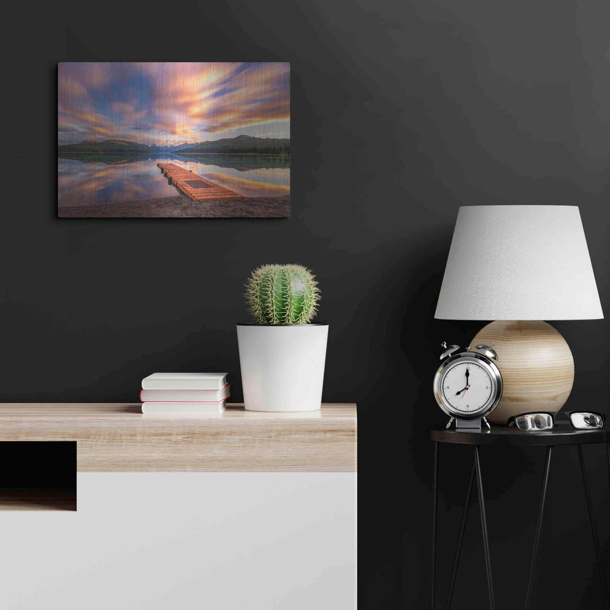 'Alaska Lodge' by Bruce Getty – Metal Wall Art, 24x16 room view