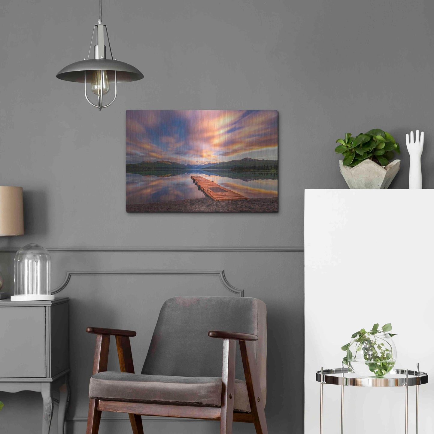 Luxe Metal Art 'Alaska Lodge' by Bruce Getty, Metal Wall Art,24x16