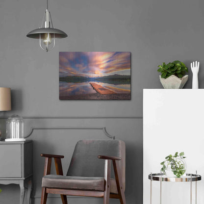 Luxe Metal Art 'Alaska Lodge' by Bruce Getty, Metal Wall Art,24x16