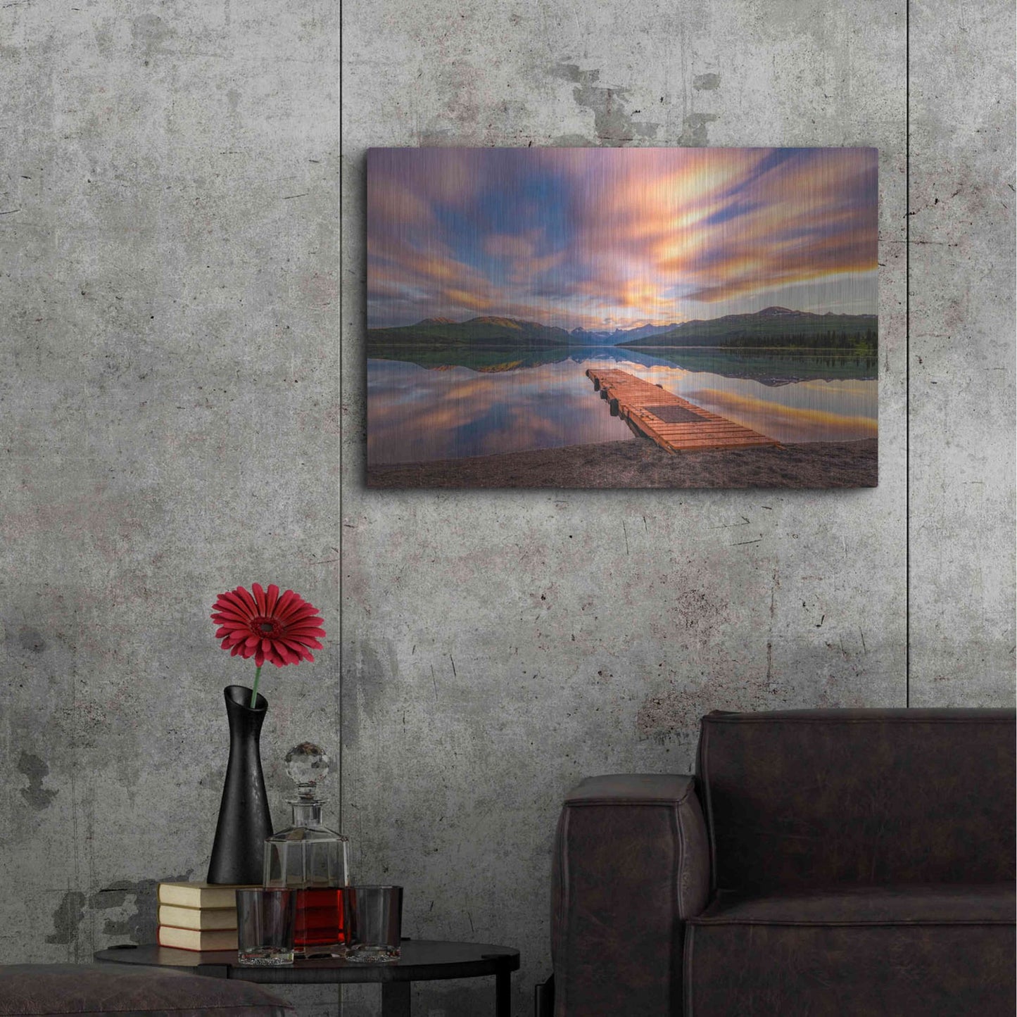 Luxe Metal Art 'Alaska Lodge' by Bruce Getty, Metal Wall Art,36x24