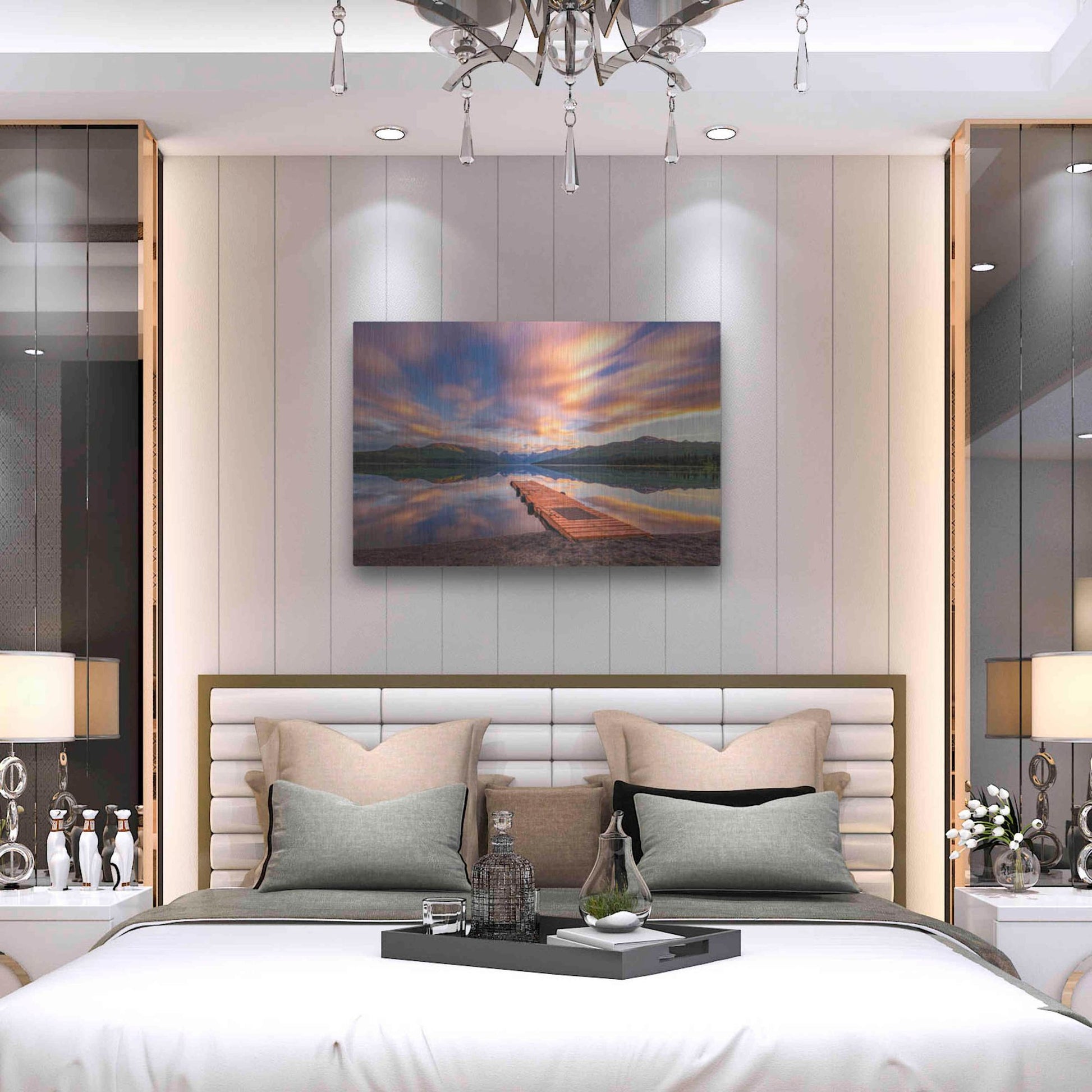 Luxe Metal Art 'Alaska Lodge' by Bruce Getty, Metal Wall Art,36x24