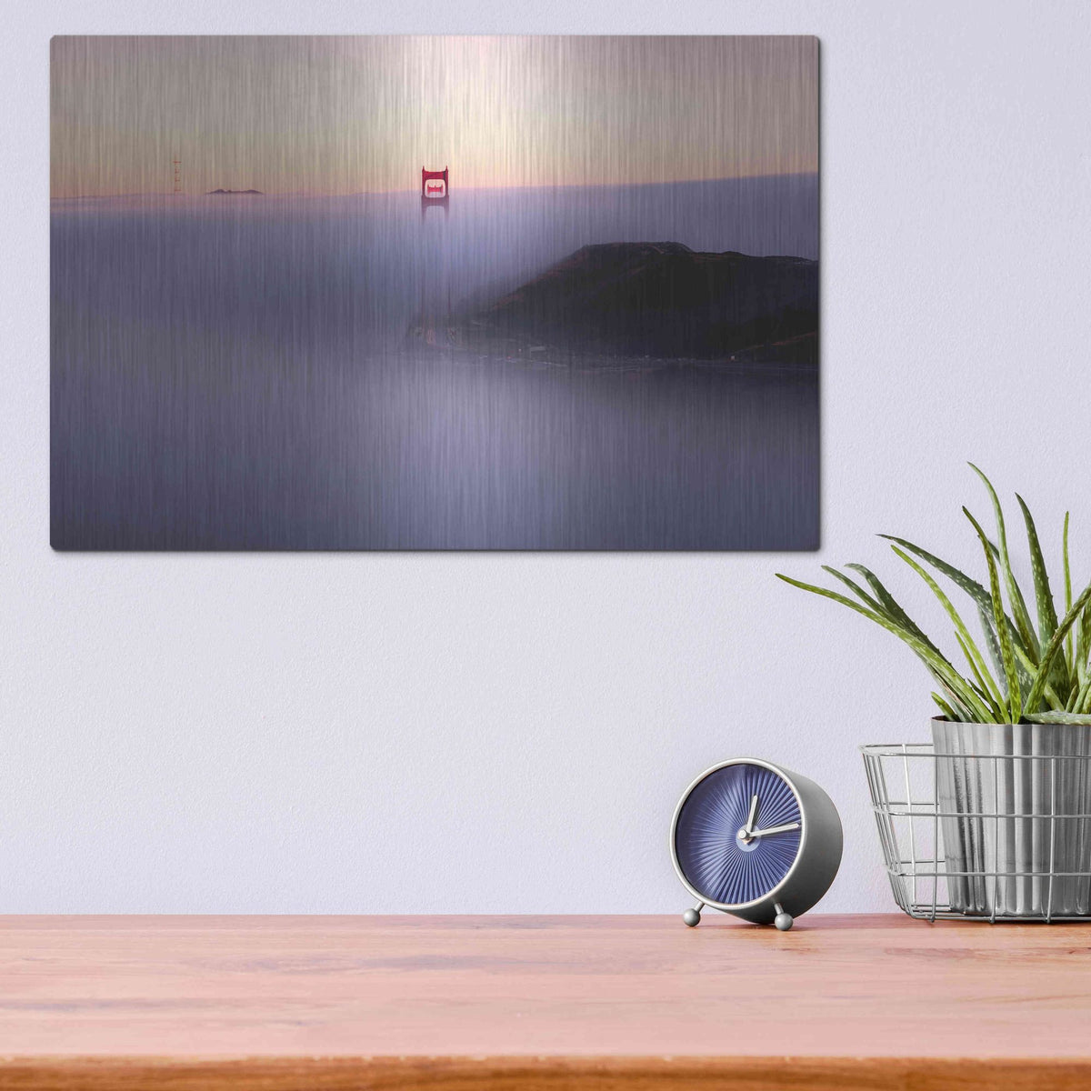 Luxe Metal Art 'Fog' by Bruce Getty, Metal Wall Art,16x12
