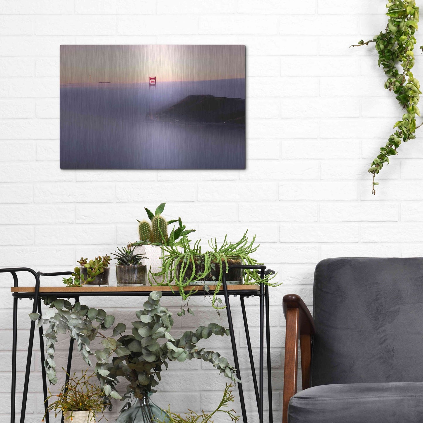 Luxe Metal Art 'Fog' by Bruce Getty, Metal Wall Art,16x12