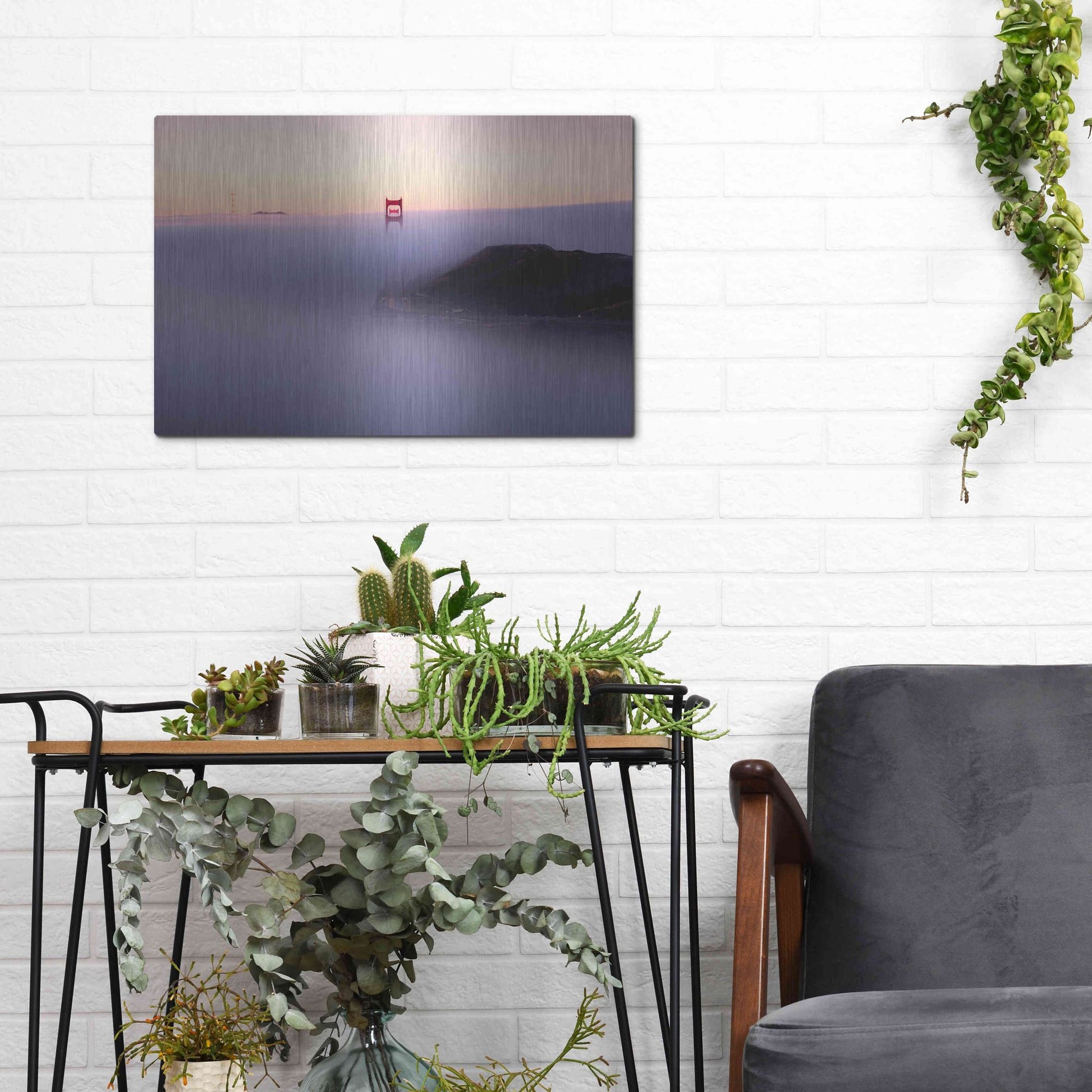 Luxe Metal Art 'Fog' by Bruce Getty, Metal Wall Art,16x12