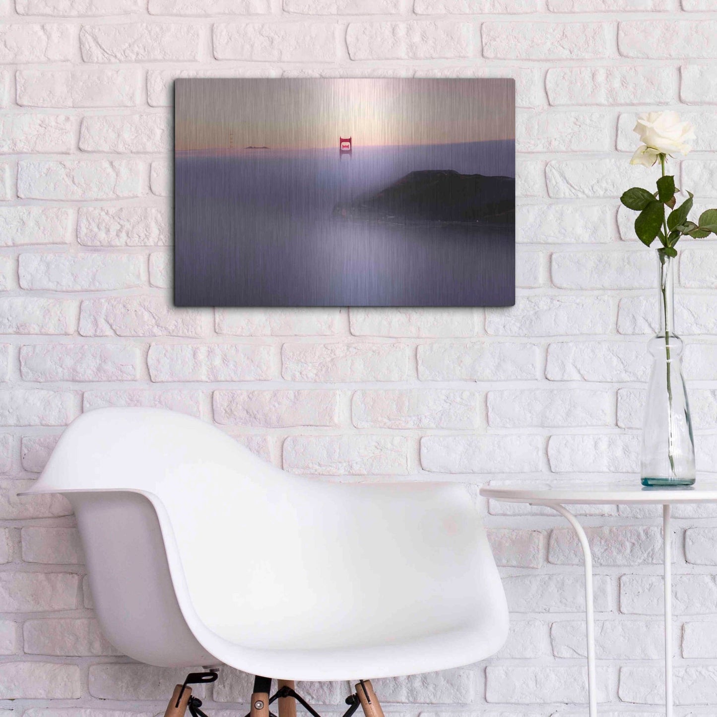 Luxe Metal Art 'Fog' by Bruce Getty, Metal Wall Art,24x16