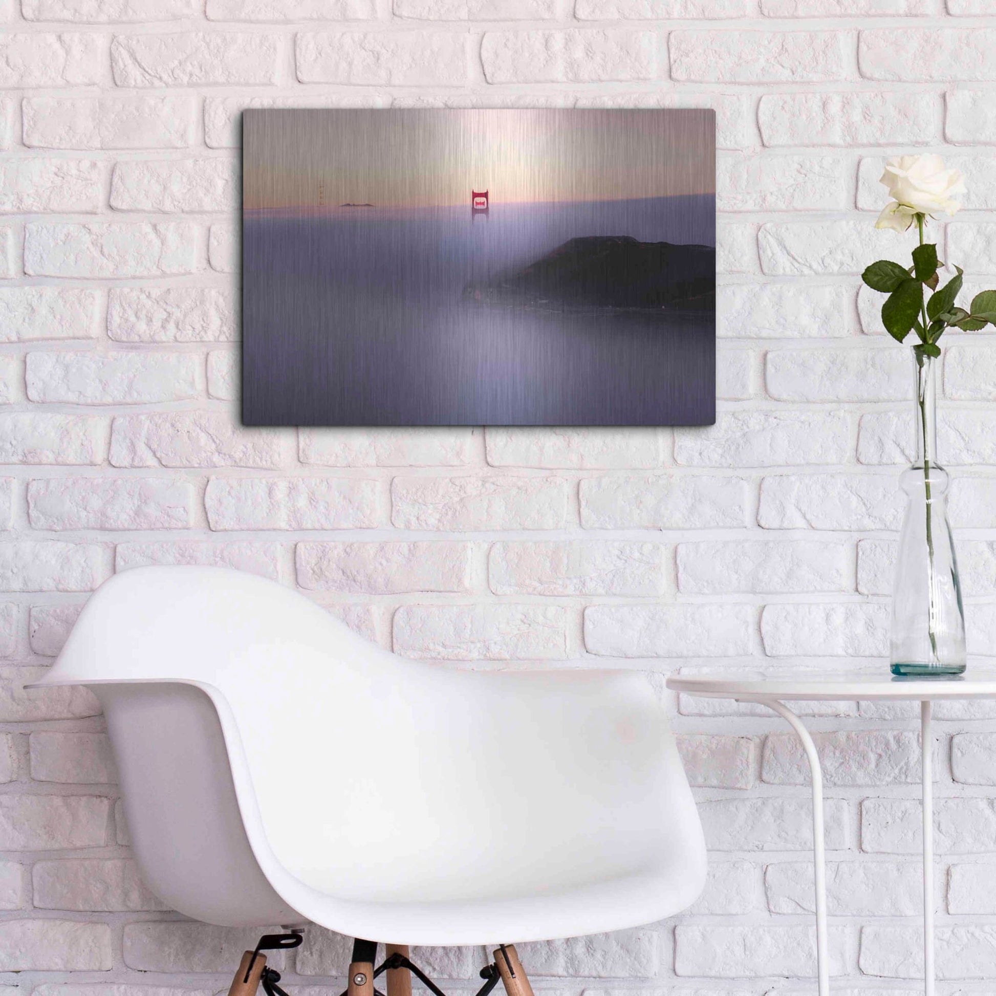 Luxe Metal Art 'Fog' by Bruce Getty, Metal Wall Art,24x16