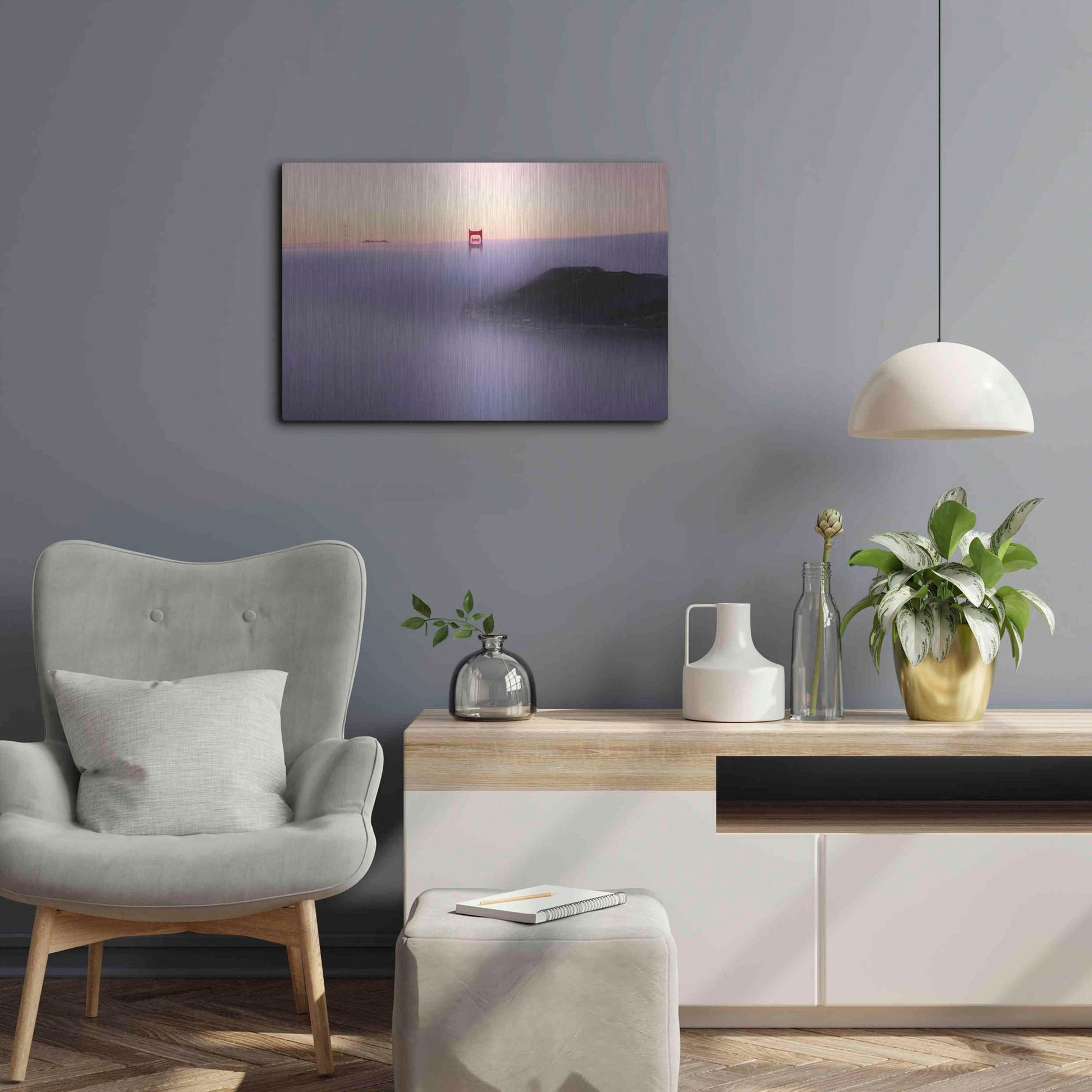 Luxe Metal Art 'Fog' by Bruce Getty, Metal Wall Art,24x16