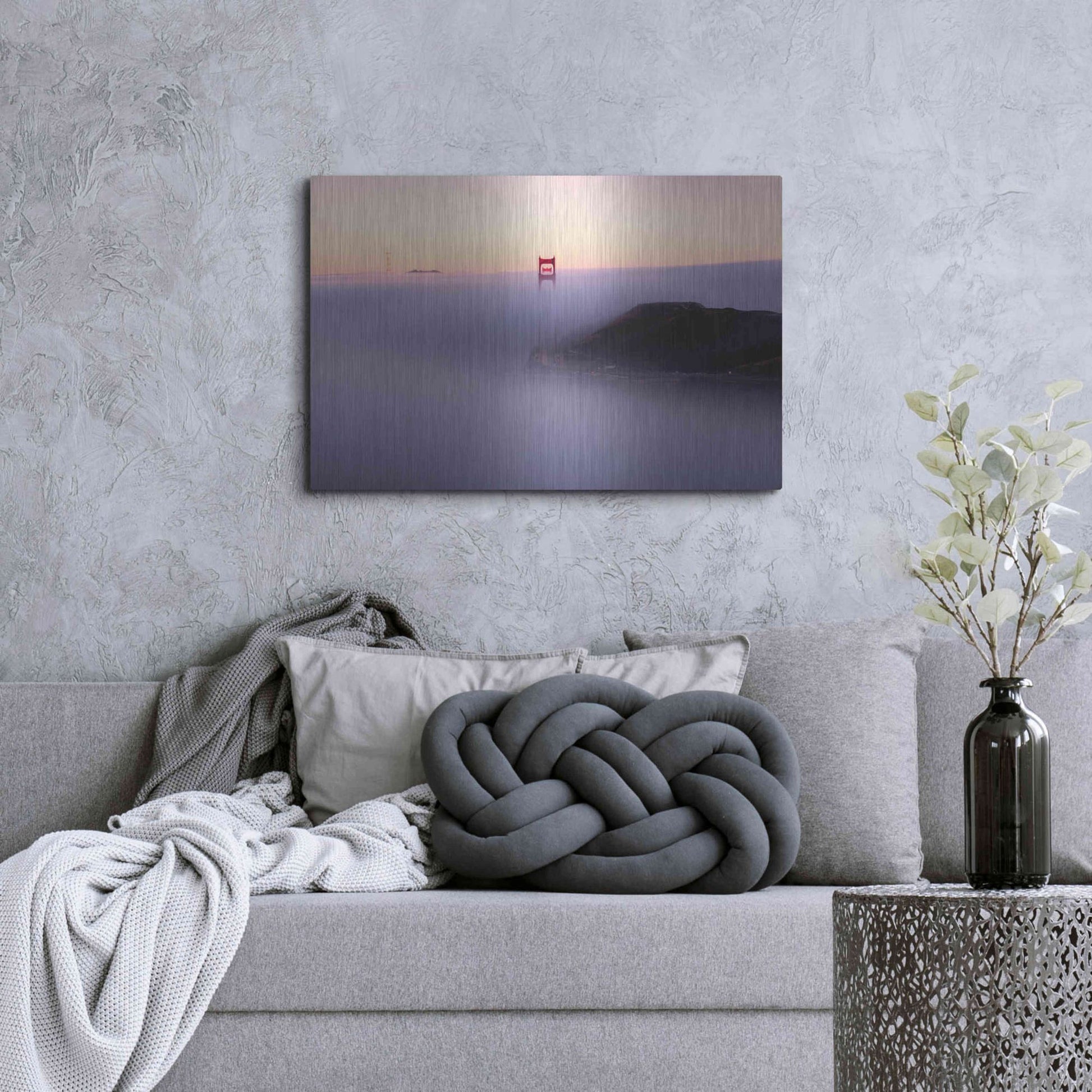 Luxe Metal Art 'Fog' by Bruce Getty, Metal Wall Art,36x24