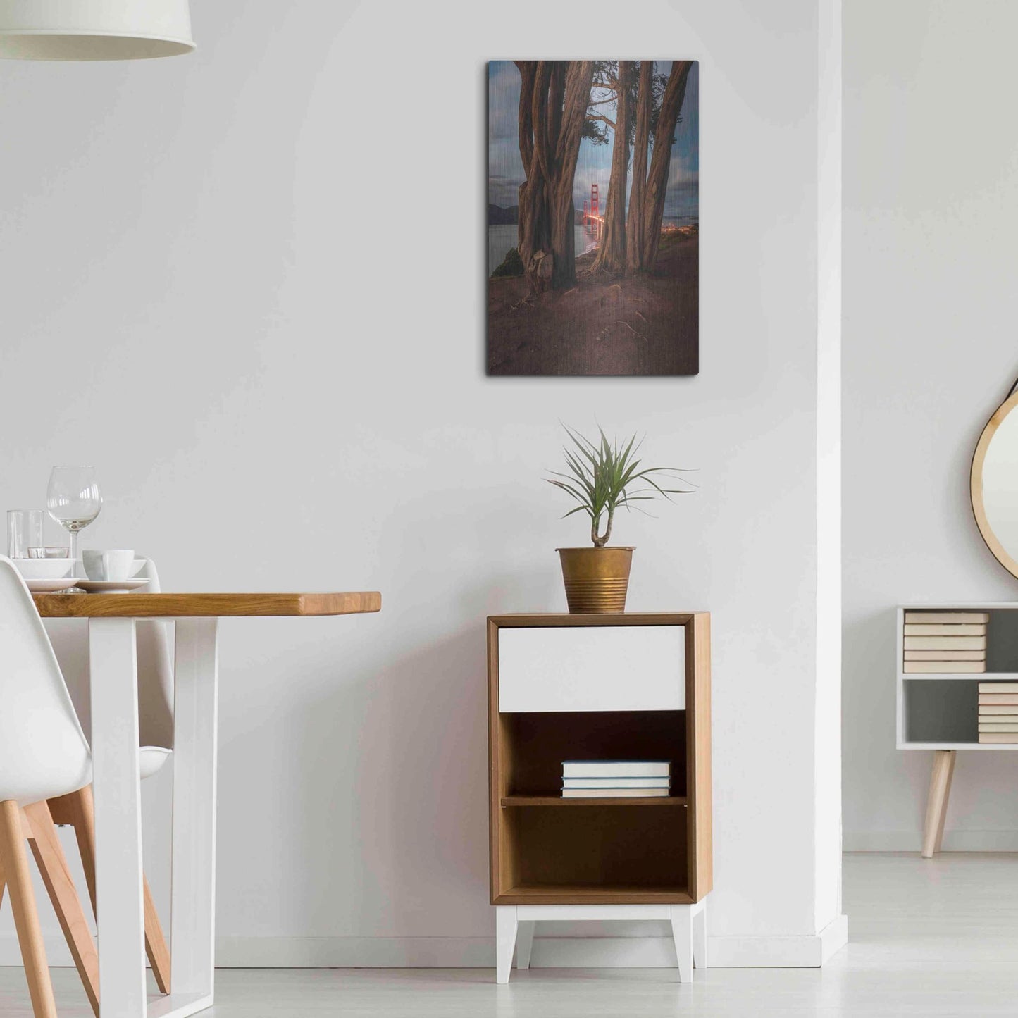 Luxe Metal Art 'Between the Trees' by Bruce Getty, Metal Wall Art,16x24