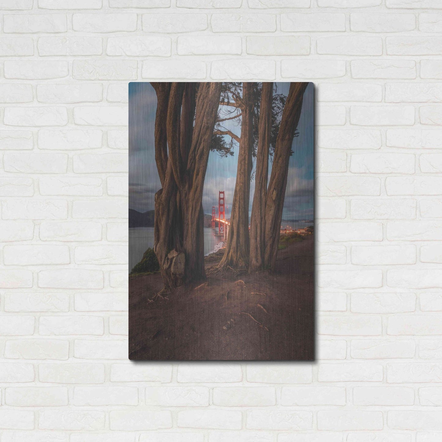 Luxe Metal Art 'Between the Trees' by Bruce Getty, Metal Wall Art,24x36