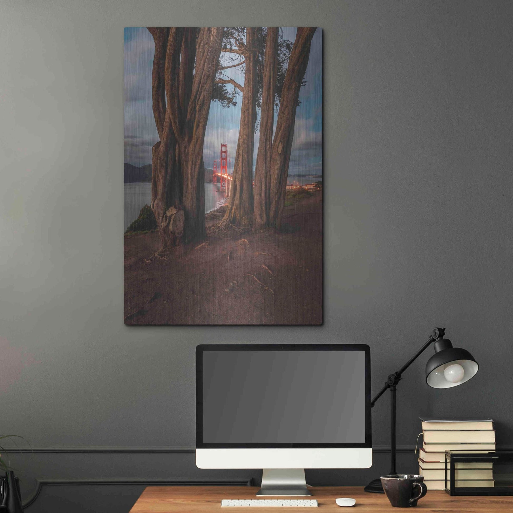 Luxe Metal Art 'Between the Trees' by Bruce Getty, Metal Wall Art,24x36