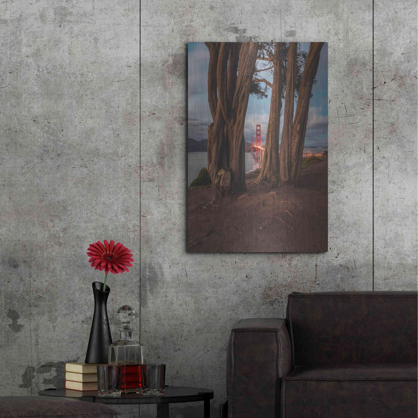 Luxe Metal Art 'Between the Trees' by Bruce Getty, Metal Wall Art,24x36