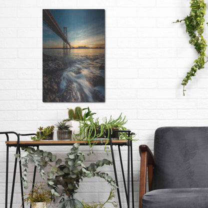 Luxe Metal Art 'Down by the Water 2' by Bruce Getty, Metal Wall Art,12x16