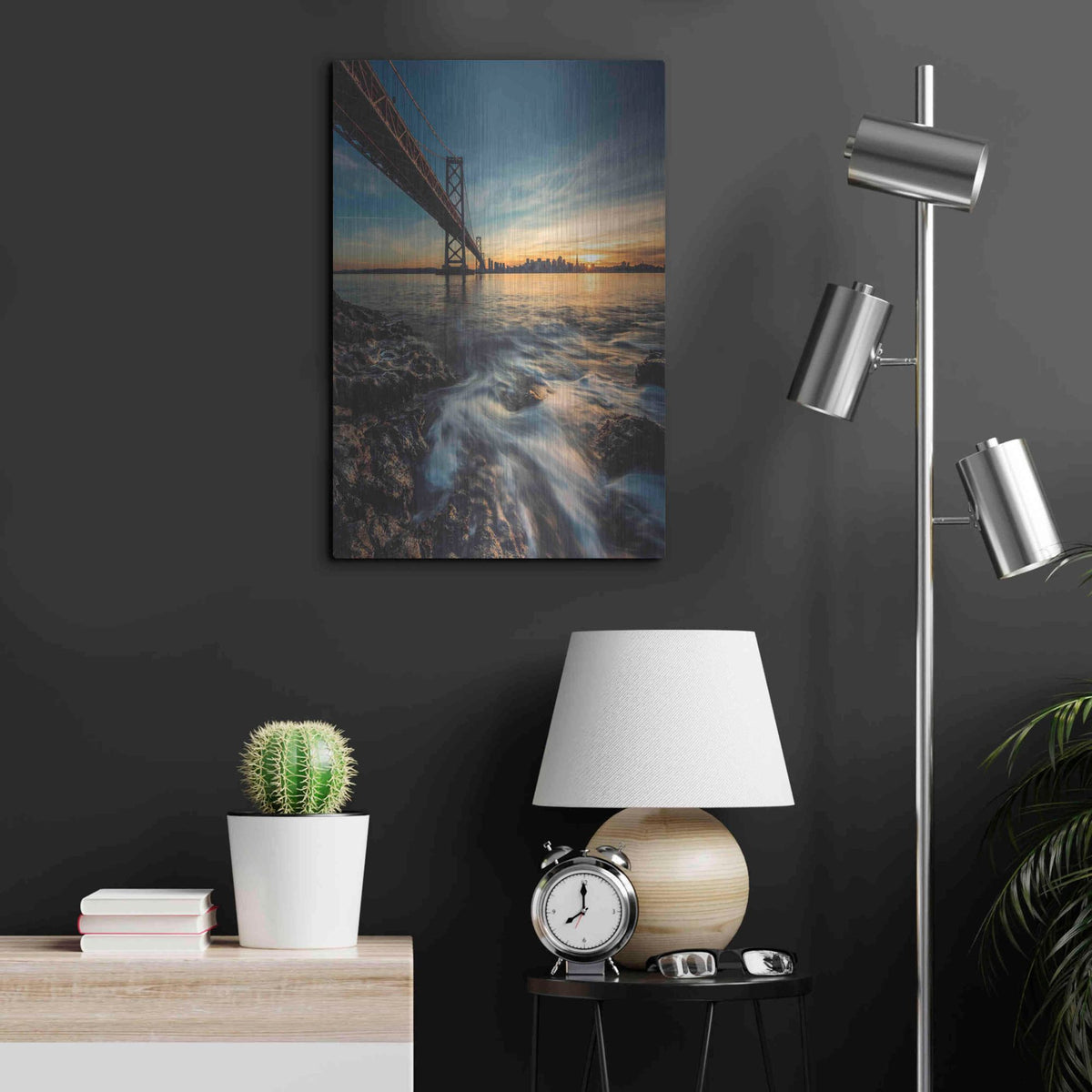Luxe Metal Art 'Down by the Water 2' by Bruce Getty, Metal Wall Art,16x24