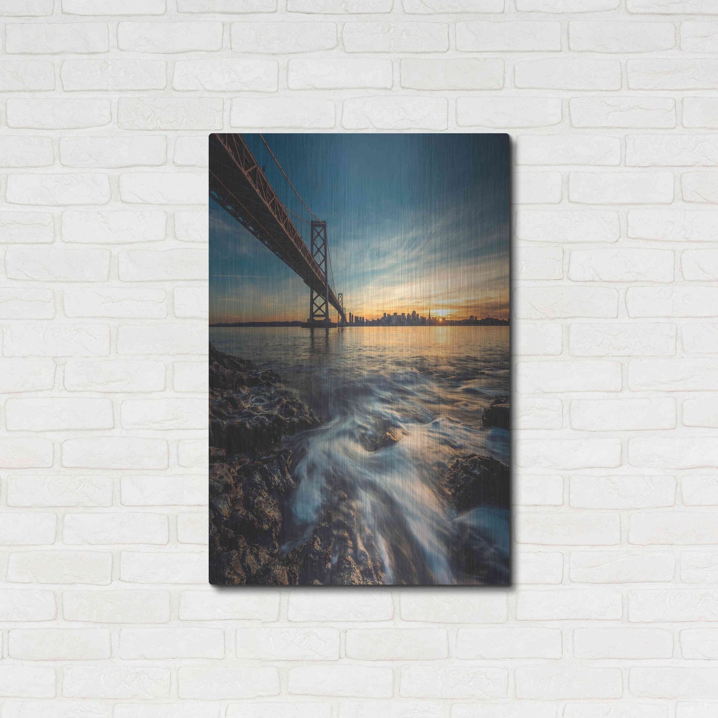 Luxe Metal Art 'Down by the Water 2' by Bruce Getty, Metal Wall Art,24x36