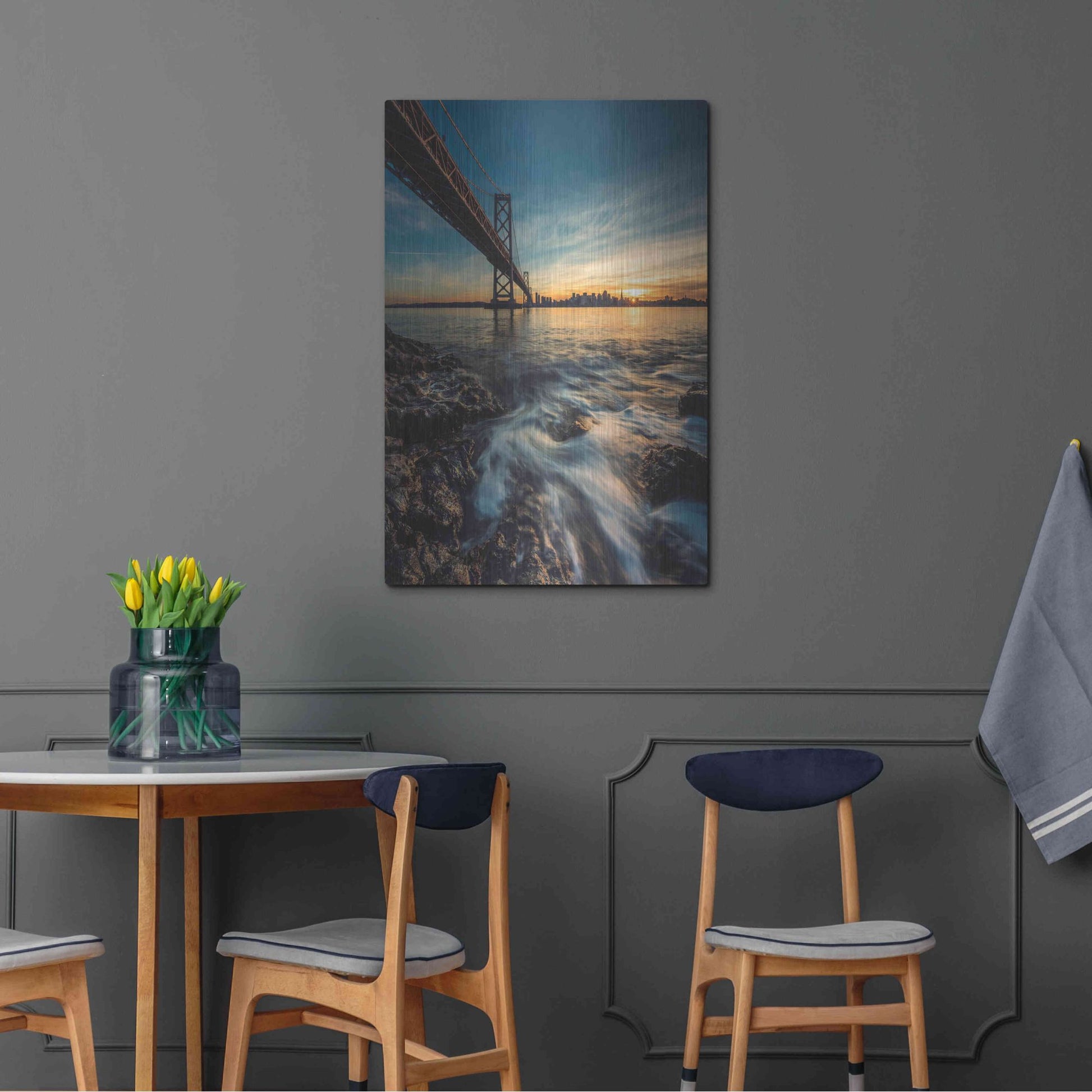 Luxe Metal Art 'Down by the Water 2' by Bruce Getty, Metal Wall Art,24x36