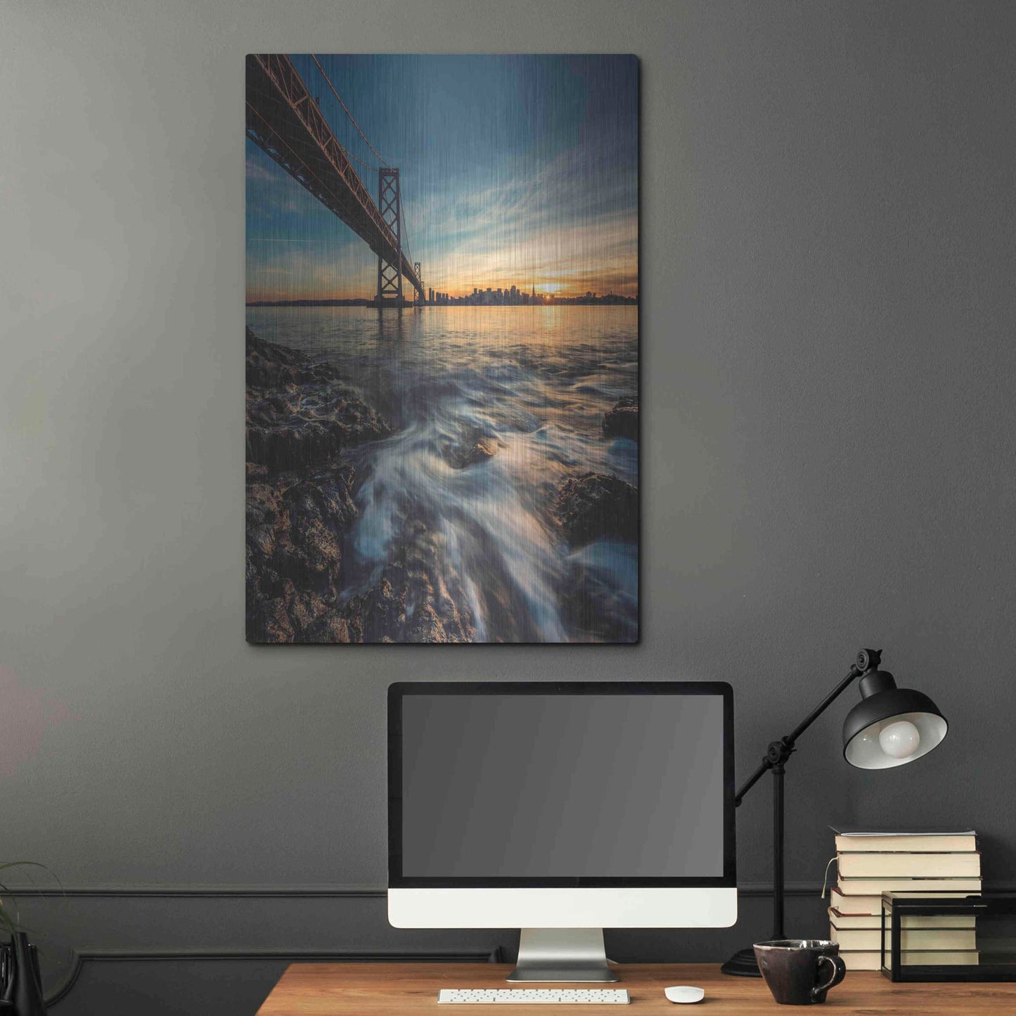 Luxe Metal Art 'Down by the Water 2' by Bruce Getty, Metal Wall Art,24x36