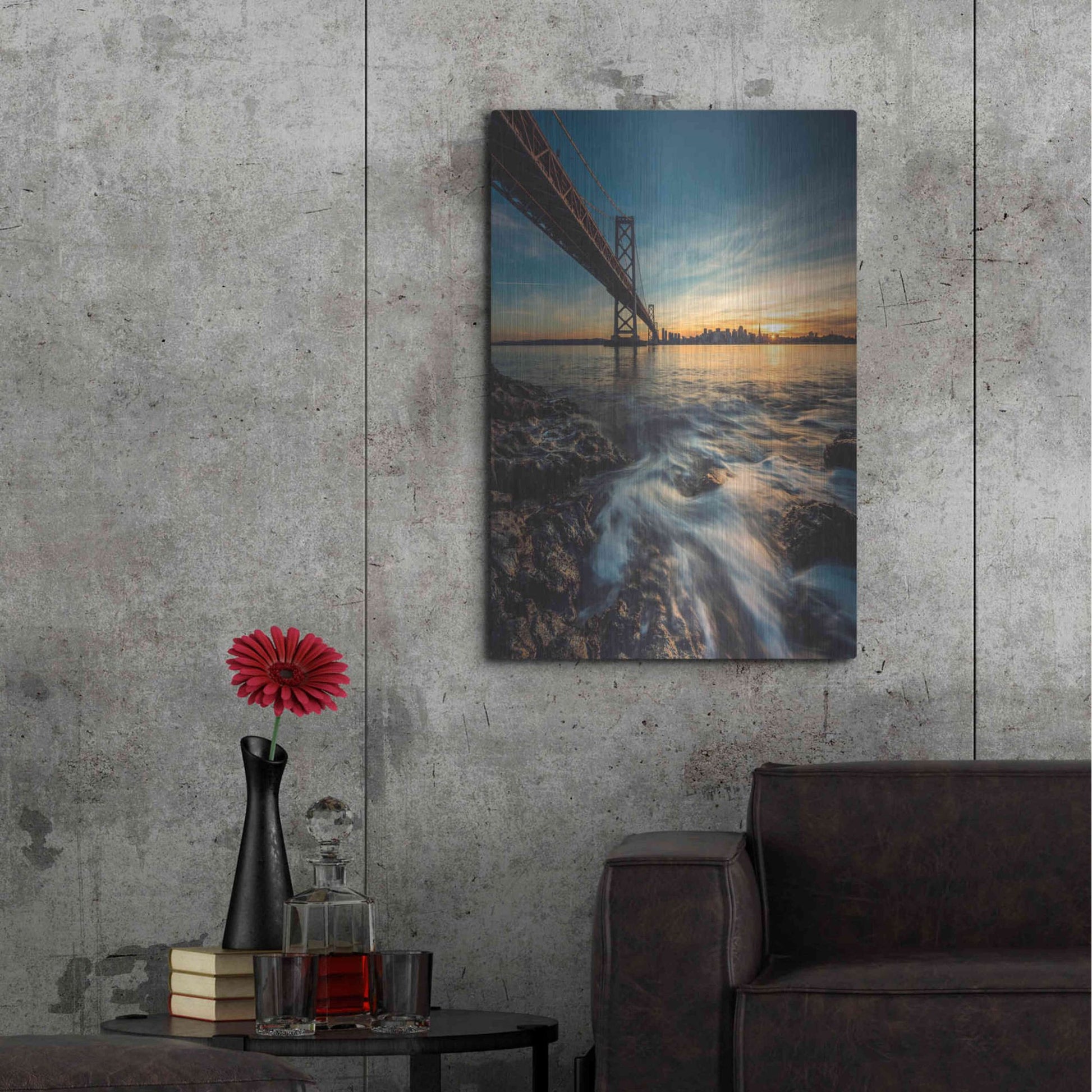 Luxe Metal Art 'Down by the Water 2' by Bruce Getty, Metal Wall Art,24x36