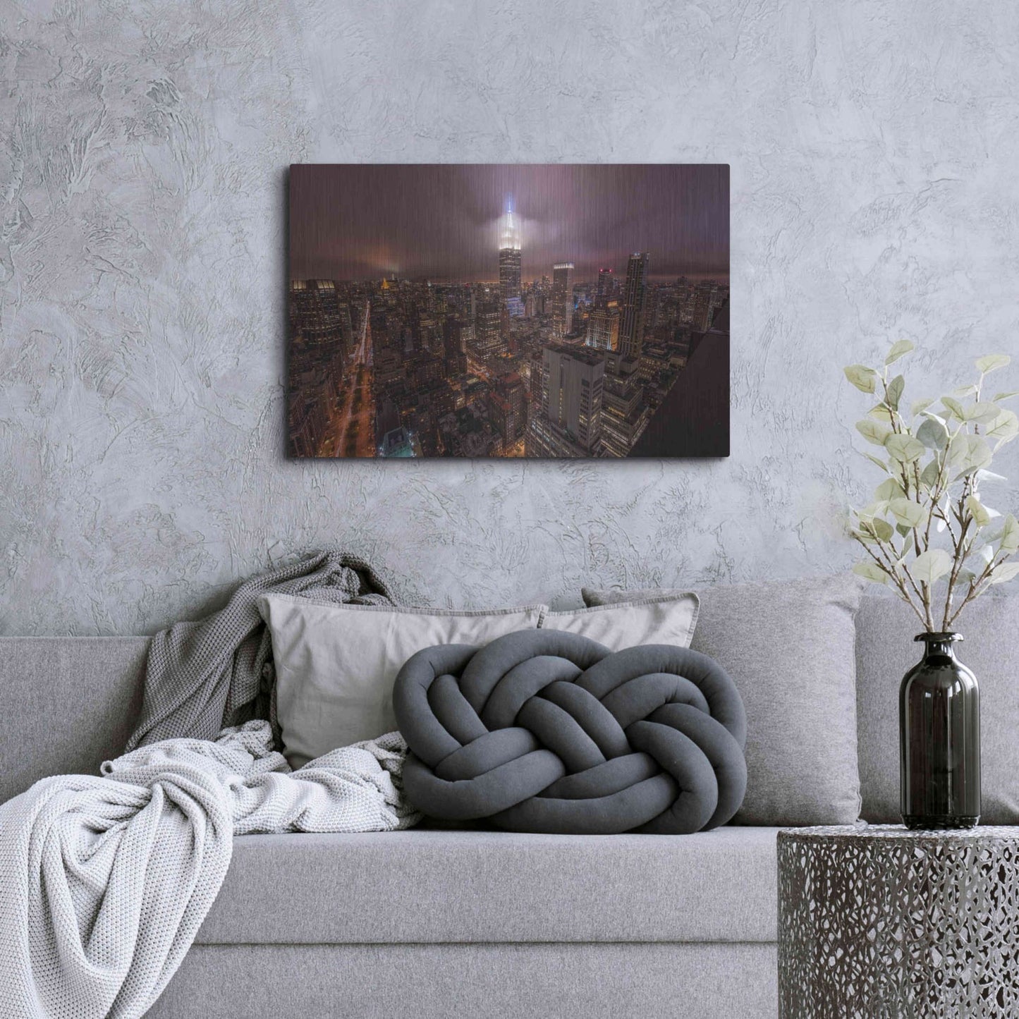 Luxe Metal Art 'Empire Clouds' by Bruce Getty, Metal Wall Art,36x24