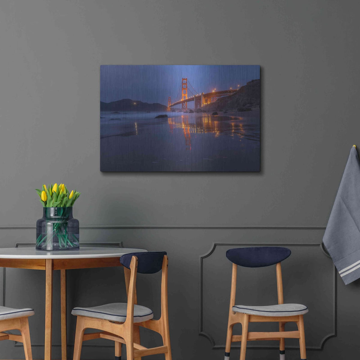 'Reflection Marshall Beach' by Bruce Getty – Metal Wall Art, 36x24 room view