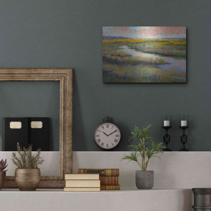 Luxe Metal Art 'A Glimmer on the Marsh' by Alejandra Goss, Metal Wall Art,16x12