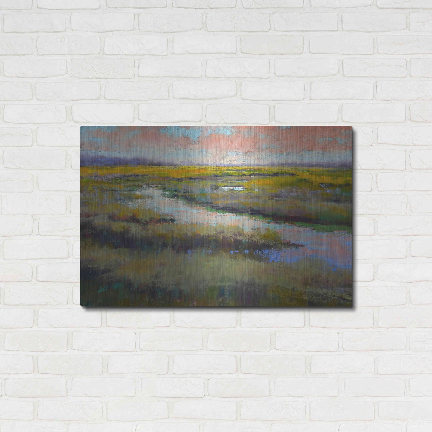 Luxe Metal Art 'A Glimmer on the Marsh' by Alejandra Goss, Metal Wall Art,36x24
