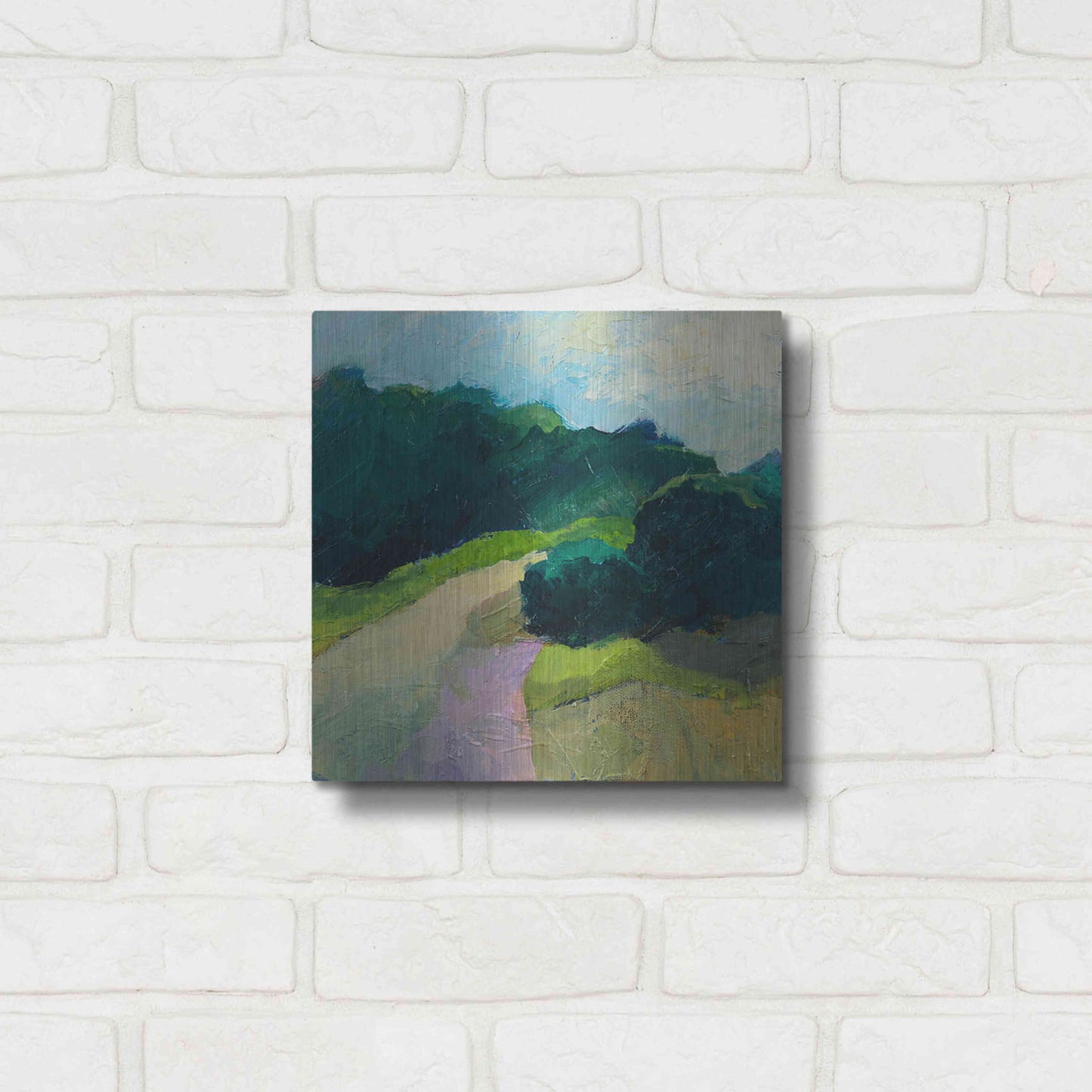 Luxe Metal Art 'A Different Day A Different Walk' by Ann Gordon, Metal Wall Art,12x12