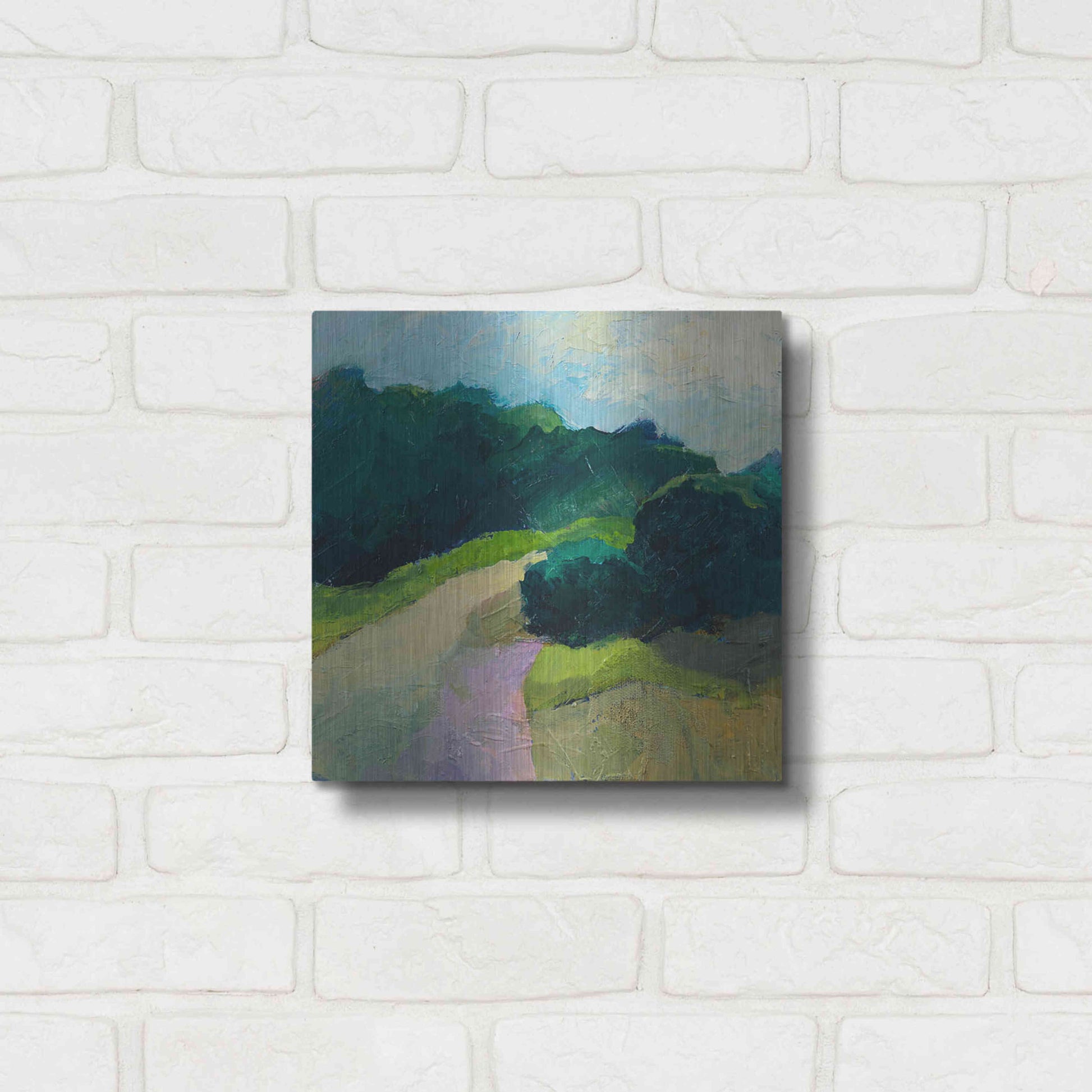 Luxe Metal Art 'A Different Day A Different Walk' by Ann Gordon, Metal Wall Art,12x12