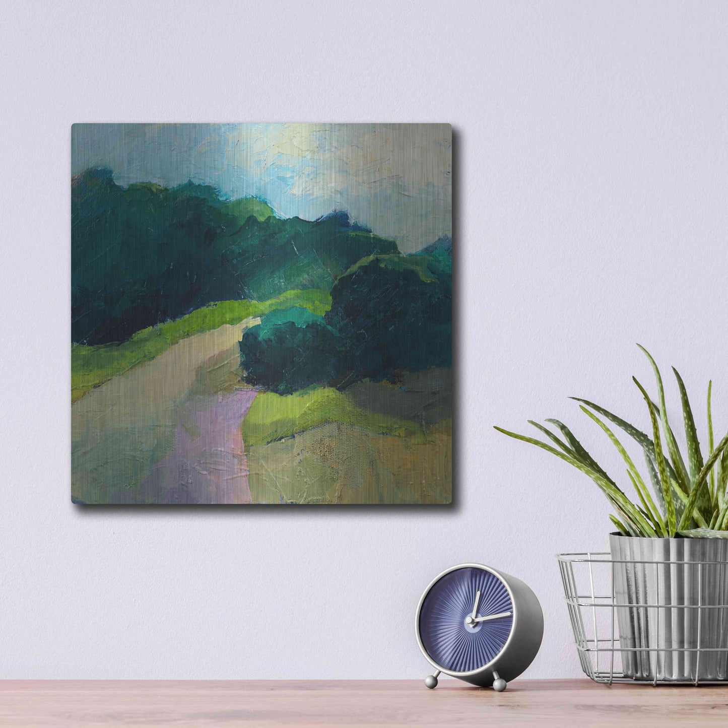 Luxe Metal Art 'A Different Day A Different Walk' by Ann Gordon, Metal Wall Art,12x12