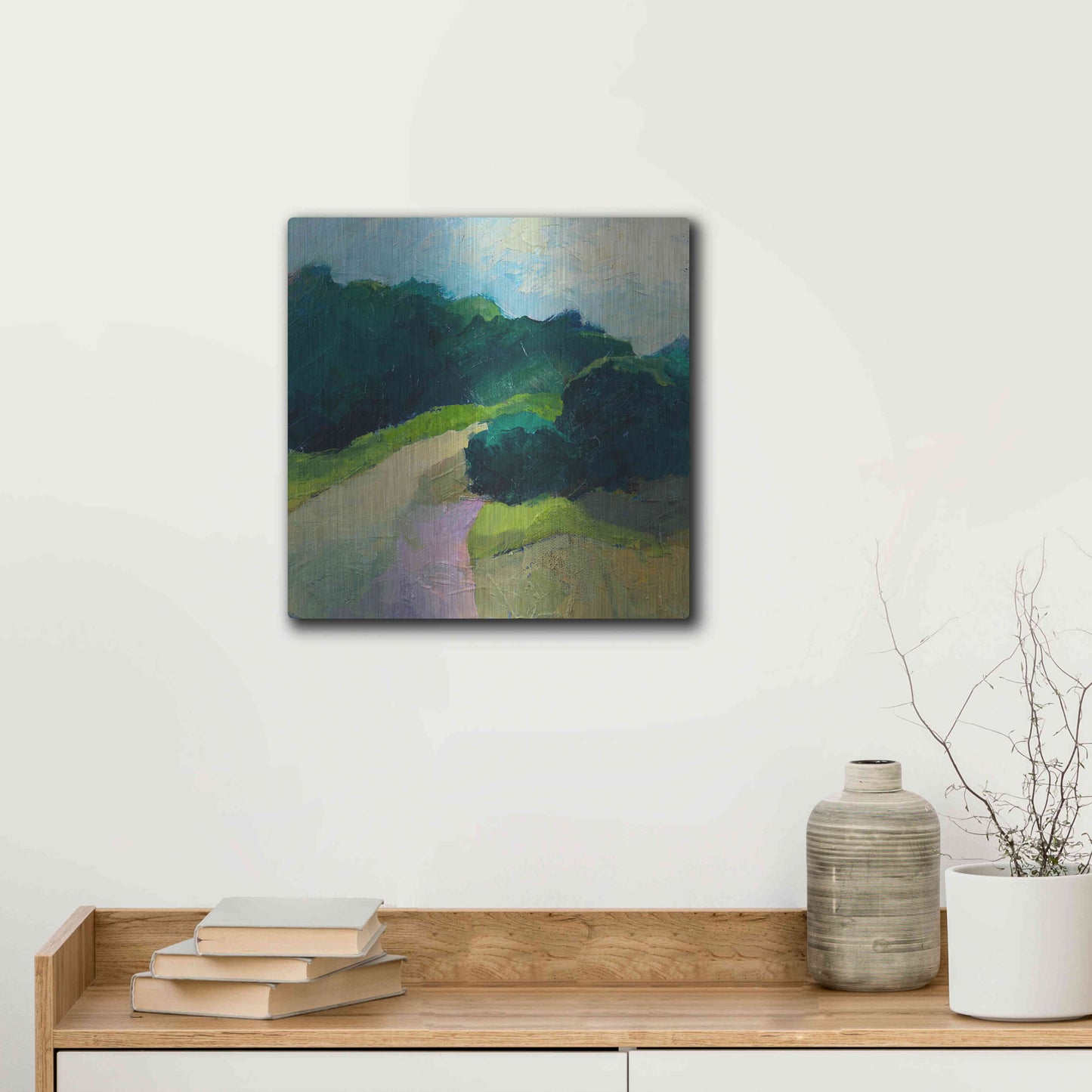 Luxe Metal Art 'A Different Day A Different Walk' by Ann Gordon, Metal Wall Art,12x12