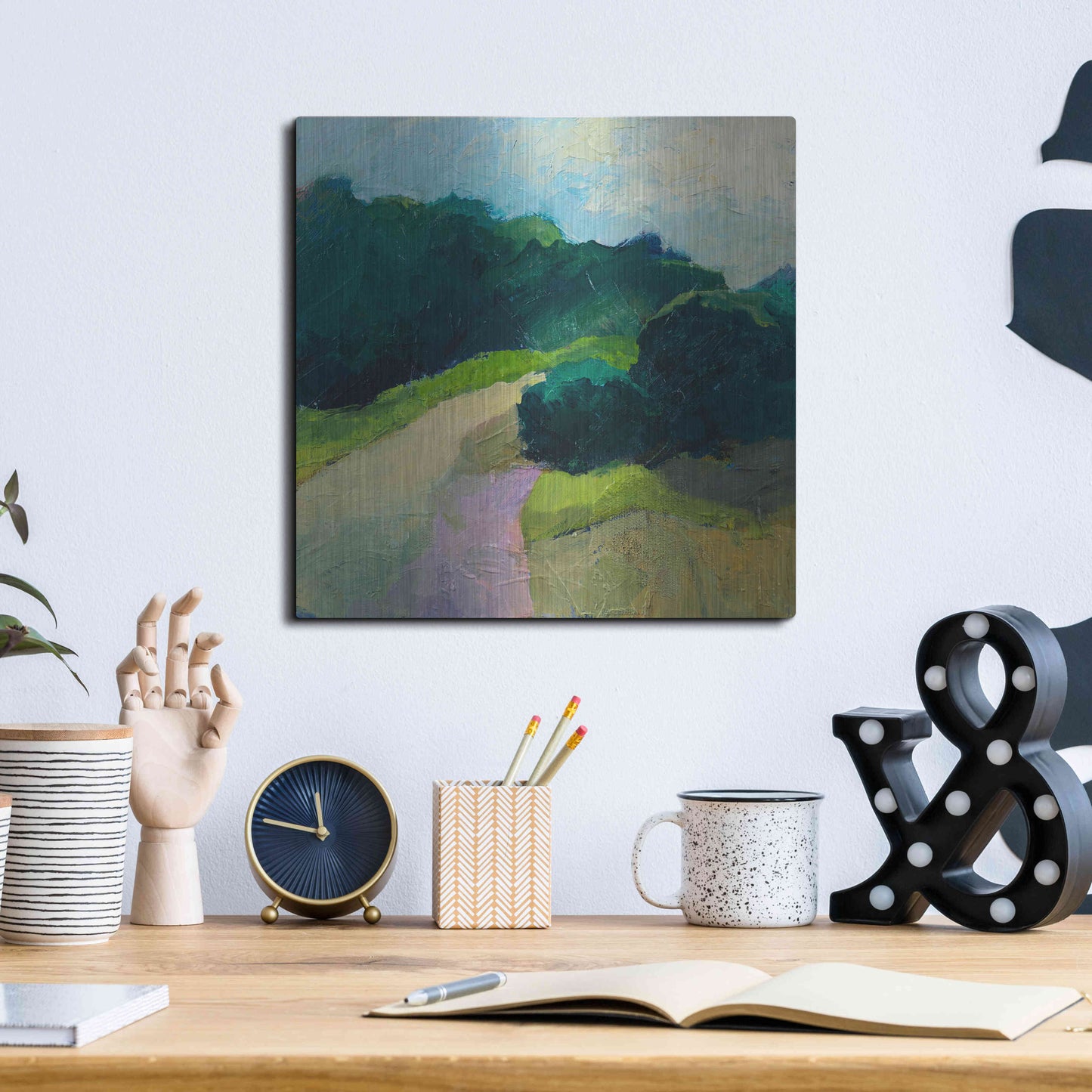 Luxe Metal Art 'A Different Day A Different Walk' by Ann Gordon, Metal Wall Art,12x12