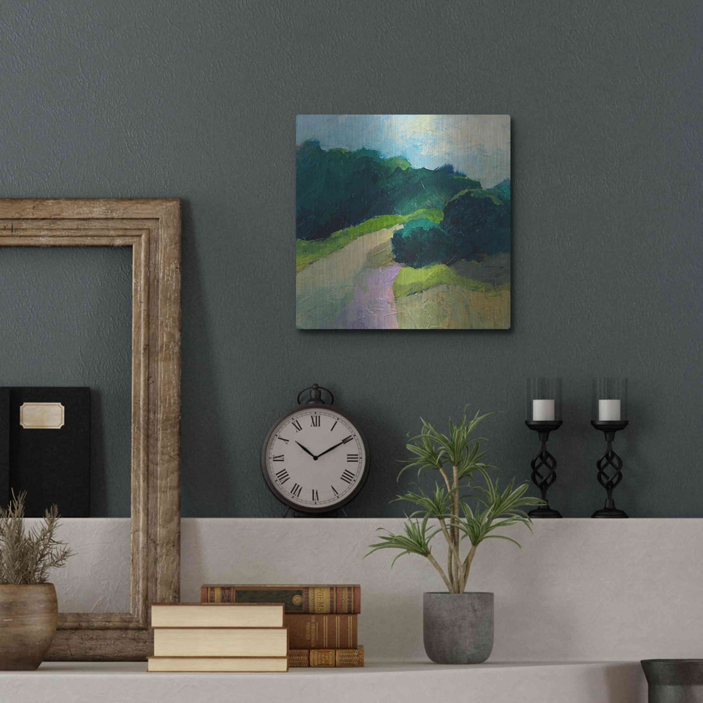 Luxe Metal Art 'A Different Day A Different Walk' by Ann Gordon, Metal Wall Art,12x12