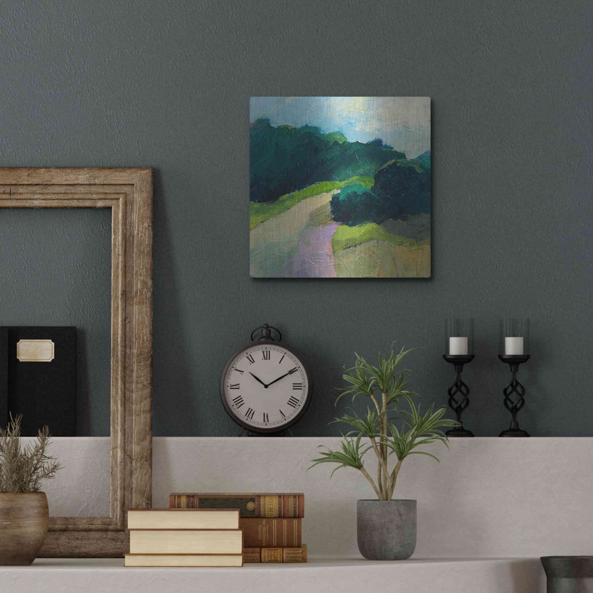 Luxe Metal Art 'A Different Day A Different Walk' by Ann Gordon, Metal Wall Art,12x12