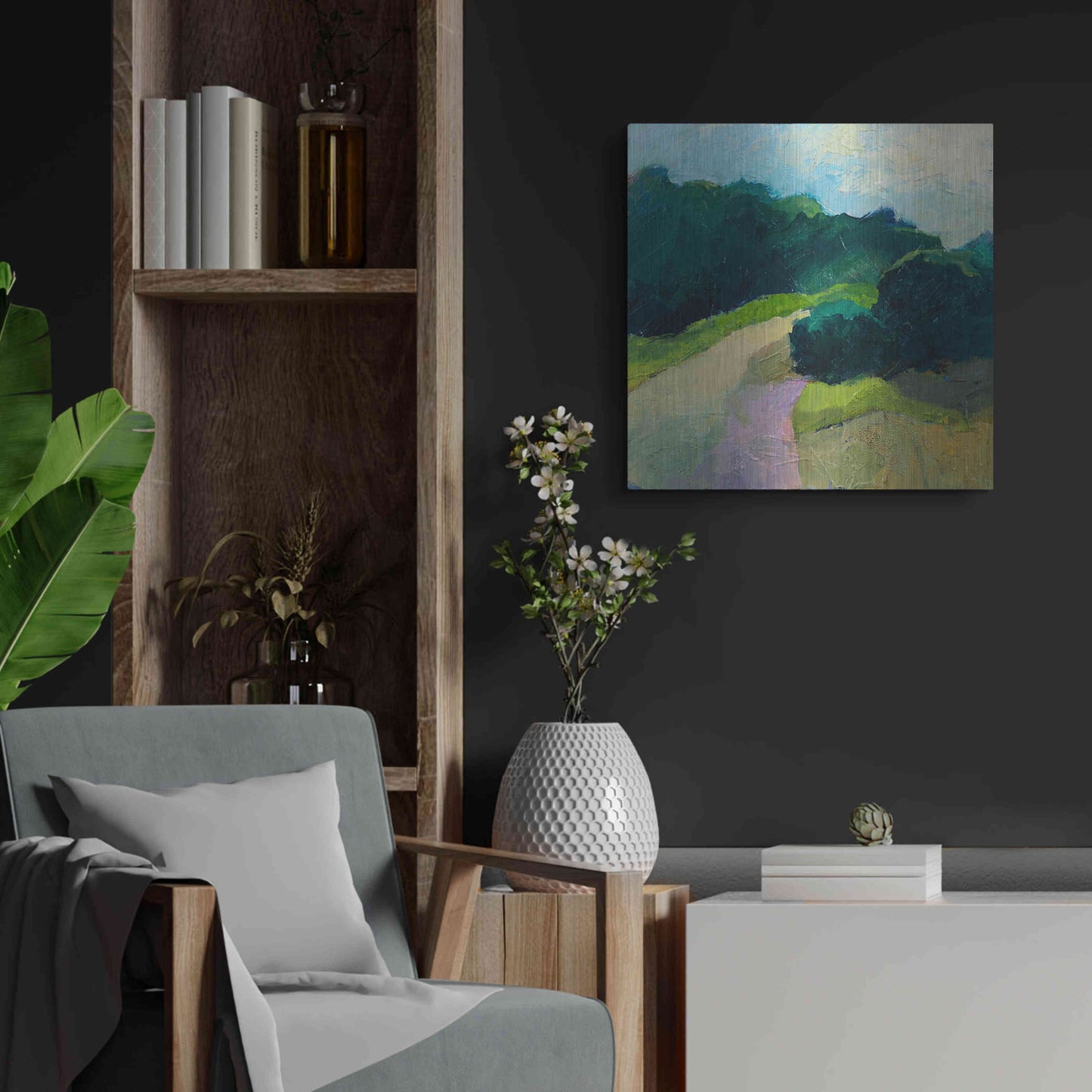 Luxe Metal Art 'A Different Day A Different Walk' by Ann Gordon, Metal Wall Art,24x24