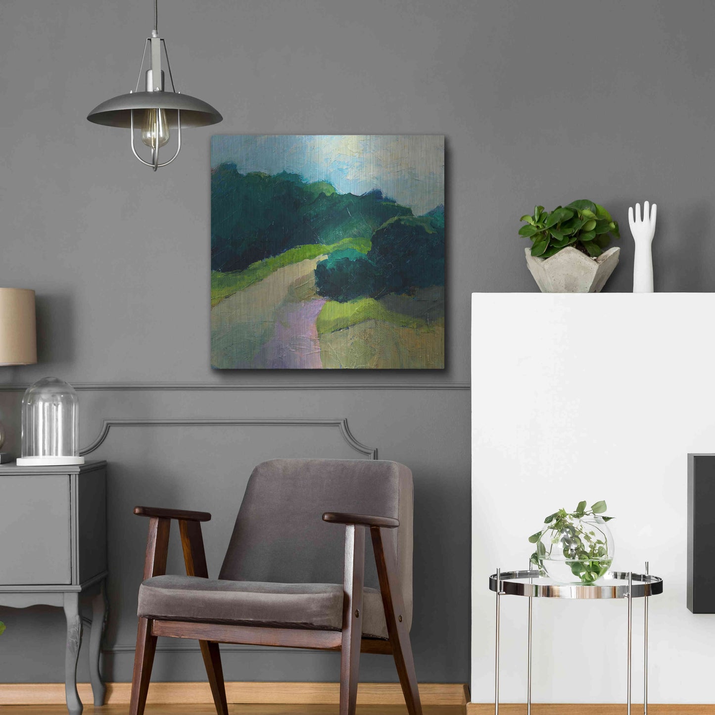 Luxe Metal Art 'A Different Day A Different Walk' by Ann Gordon, Metal Wall Art,24x24