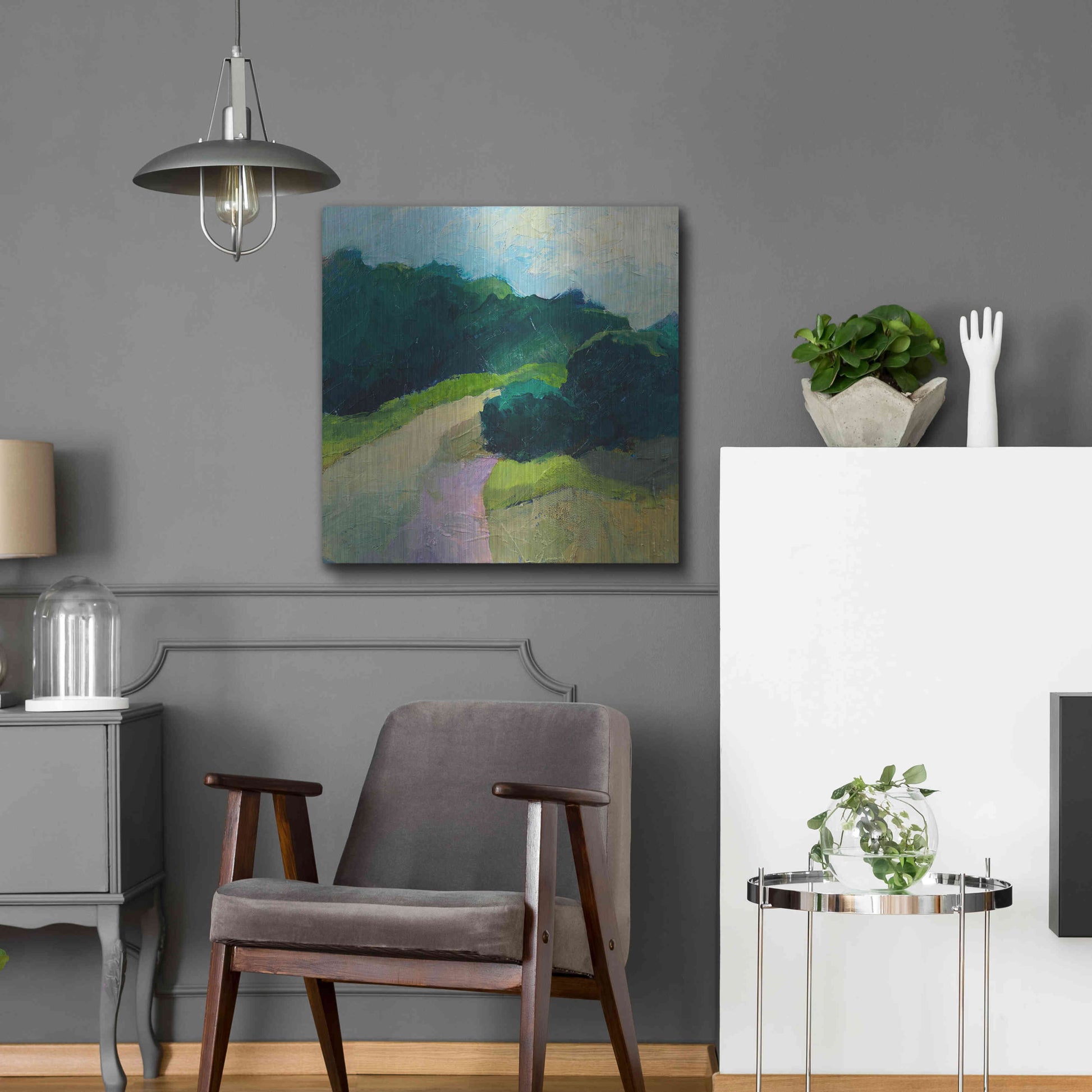 Luxe Metal Art 'A Different Day A Different Walk' by Ann Gordon, Metal Wall Art,24x24