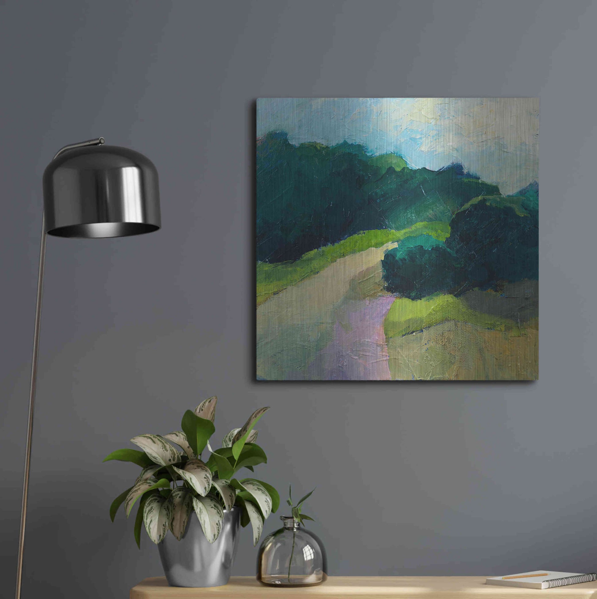 Luxe Metal Art 'A Different Day A Different Walk' by Ann Gordon, Metal Wall Art,24x24