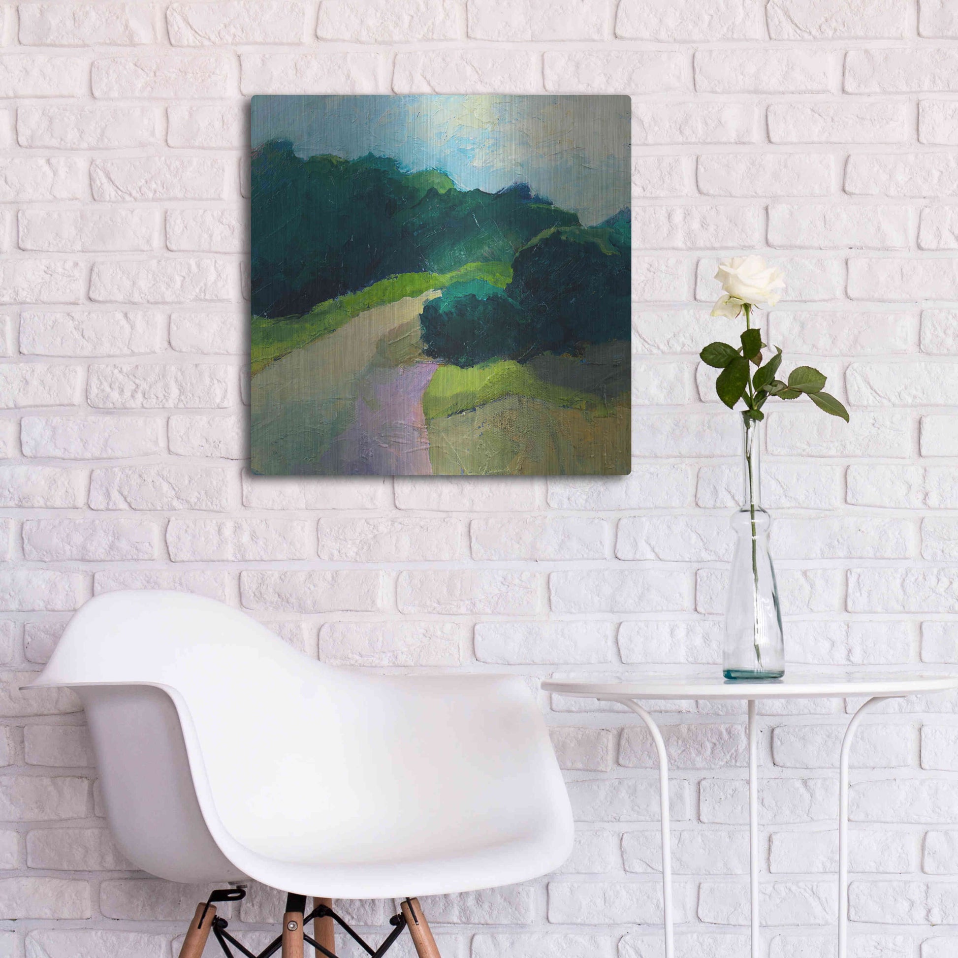 Luxe Metal Art 'A Different Day A Different Walk' by Ann Gordon, Metal Wall Art,24x24