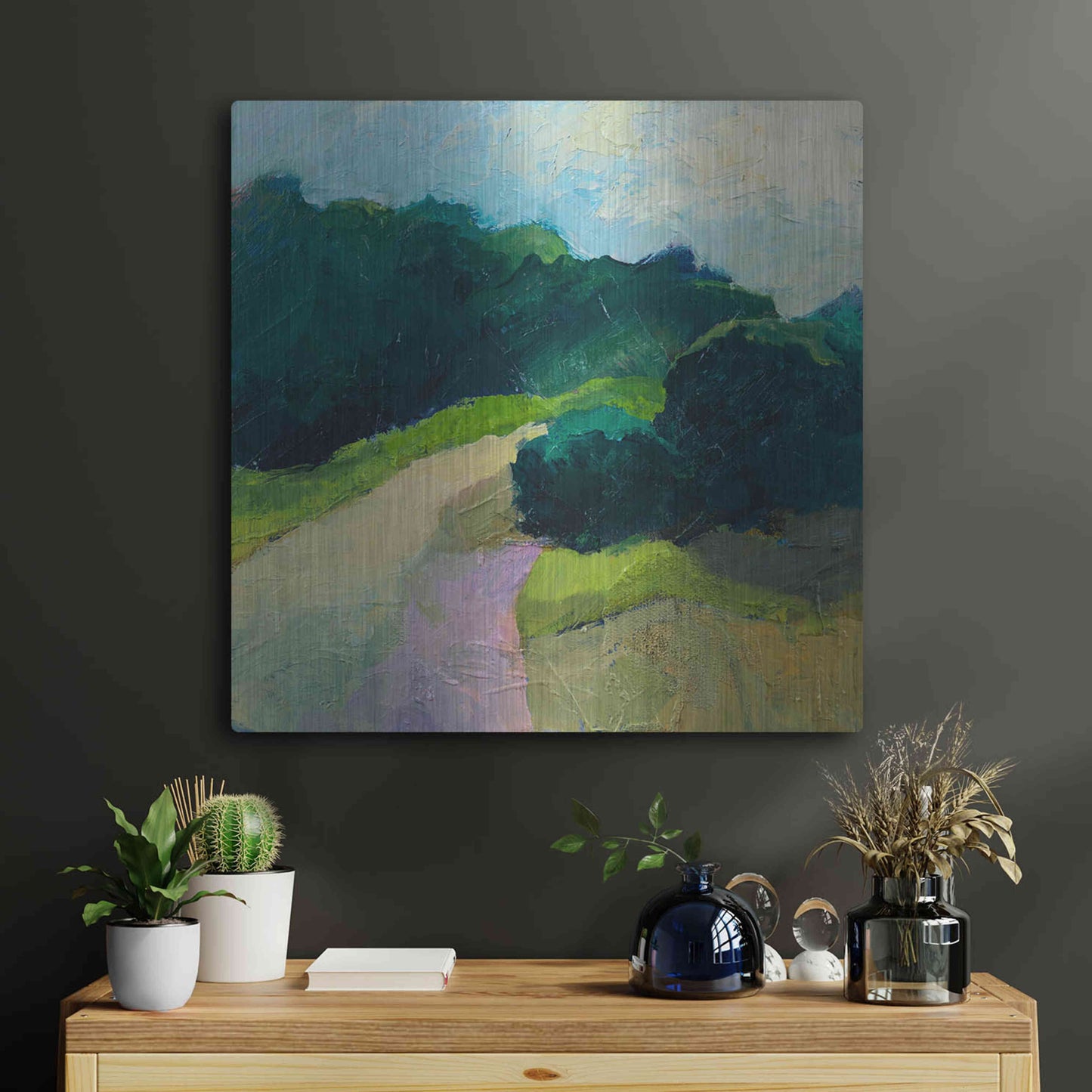 Luxe Metal Art 'A Different Day A Different Walk' by Ann Gordon, Metal Wall Art,24x24