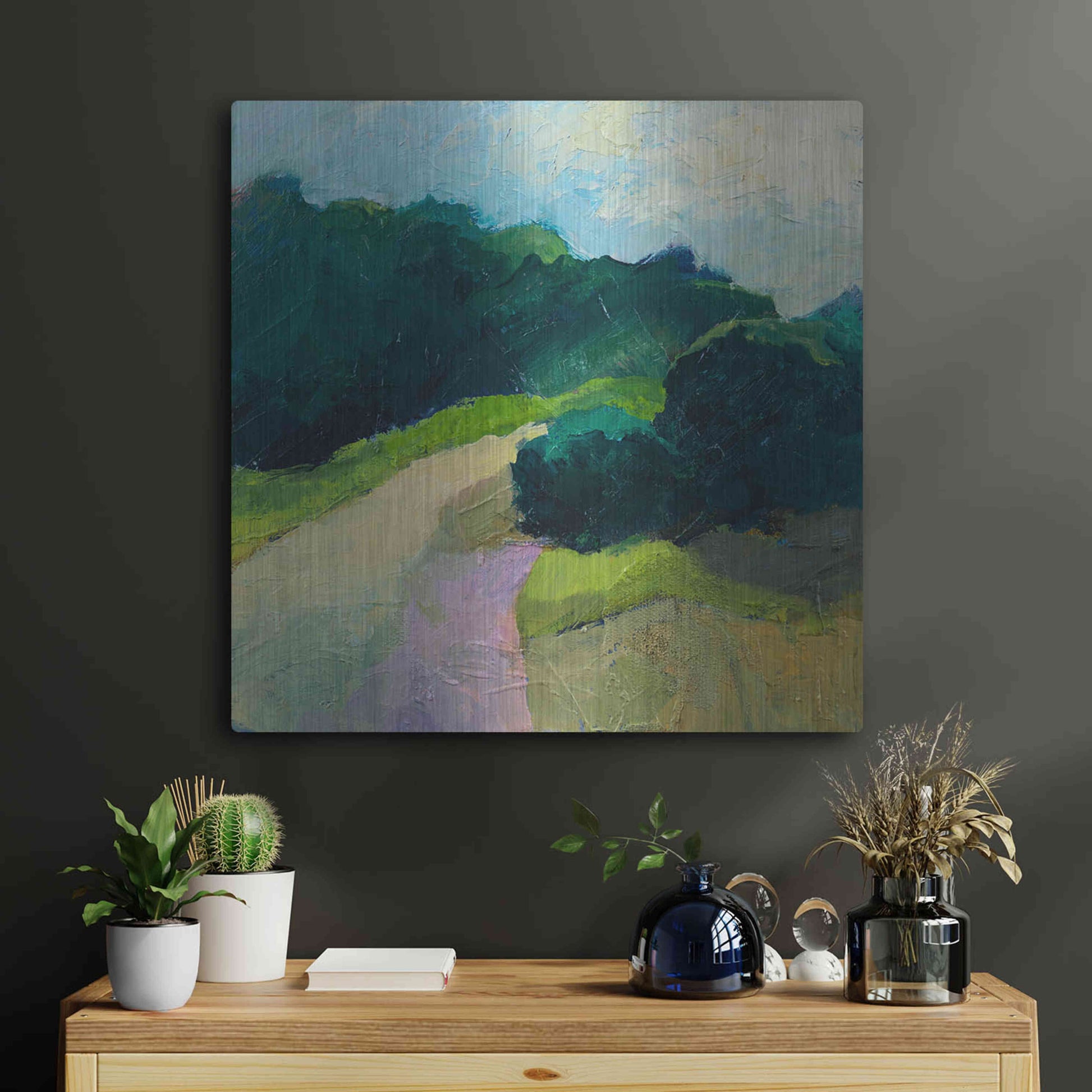 Luxe Metal Art 'A Different Day A Different Walk' by Ann Gordon, Metal Wall Art,24x24