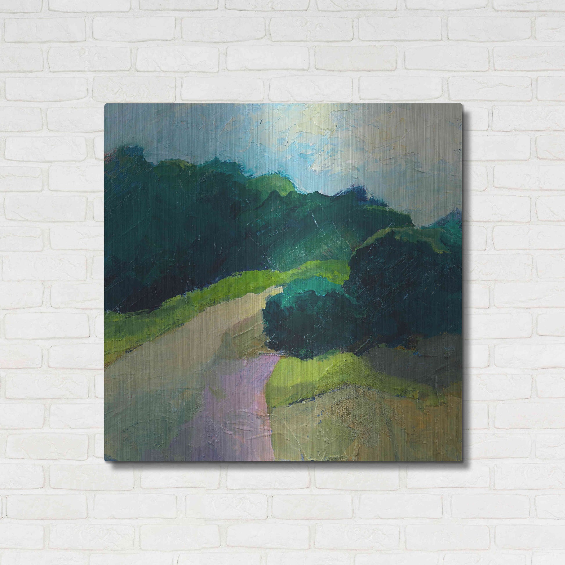 Luxe Metal Art 'A Different Day A Different Walk' by Ann Gordon, Metal Wall Art,36x36