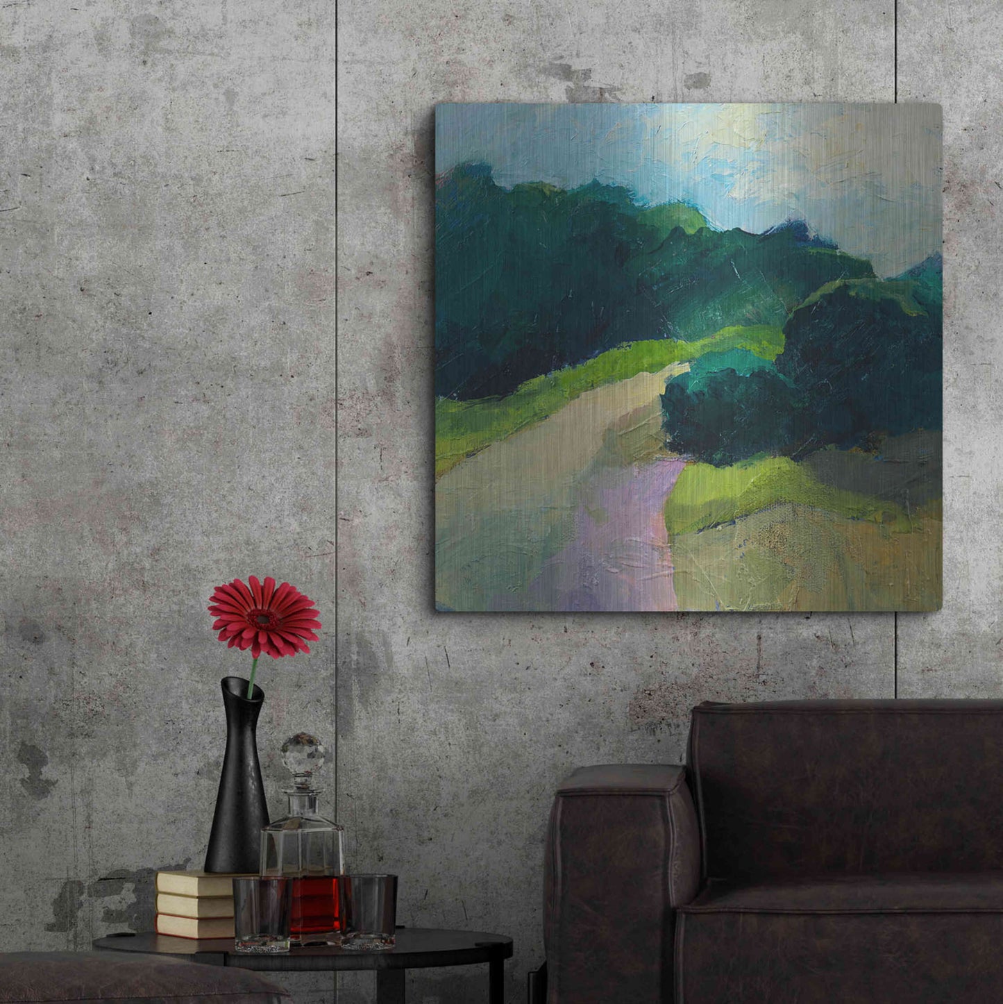 Luxe Metal Art 'A Different Day A Different Walk' by Ann Gordon, Metal Wall Art,36x36