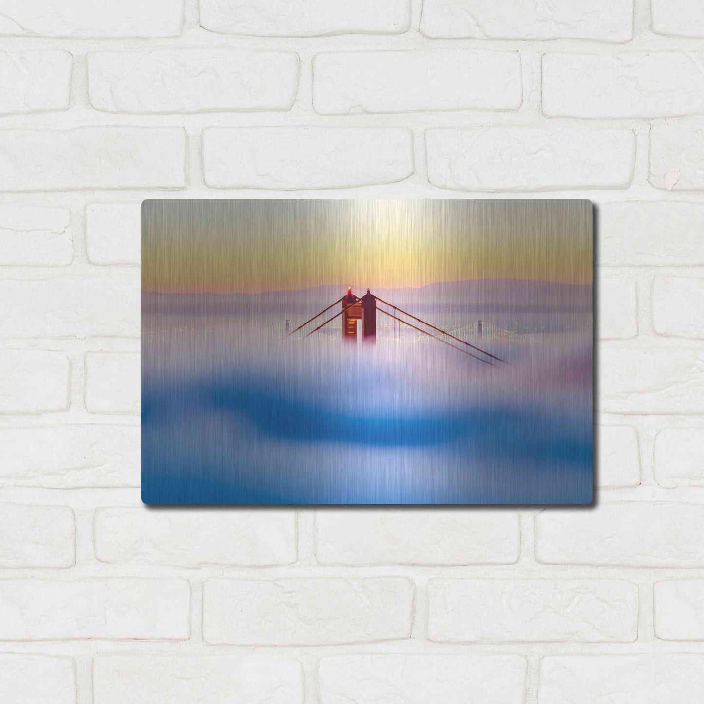 Luxe Metal Art 'Across the Bay' by Ann Gordon, Metal Wall Art,16x12
